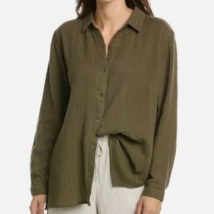 Eileen Fisher Classic Collar Button Front Shirt